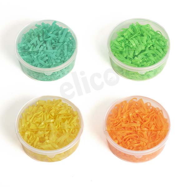 Elico Silicon Mane Plaiting Bands - Bright Colours