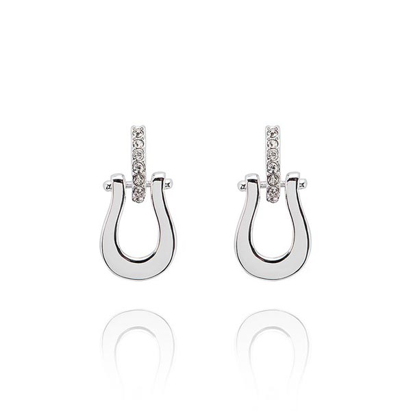 Horseshoe Silver Plated Earrings ///