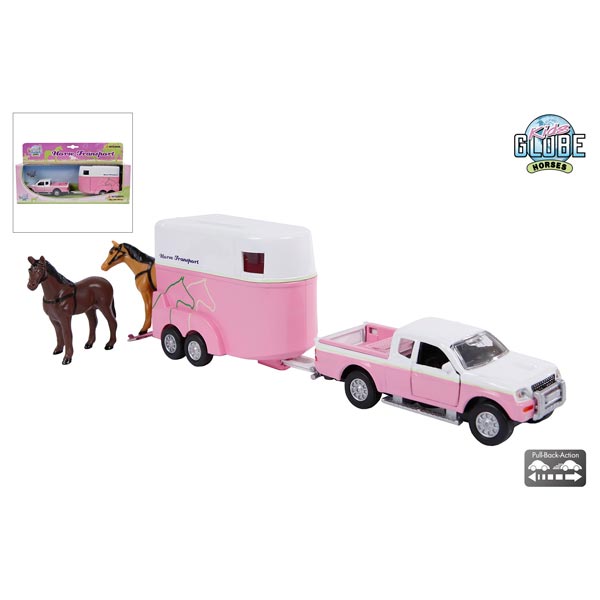 Kids Globe Pink Mitsubishi and Trailer