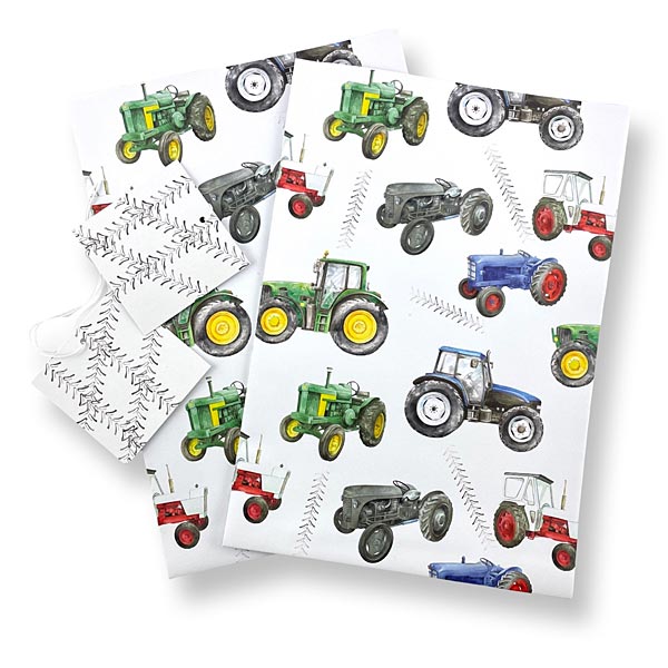 Tractor Wrapping Paper (x 4)