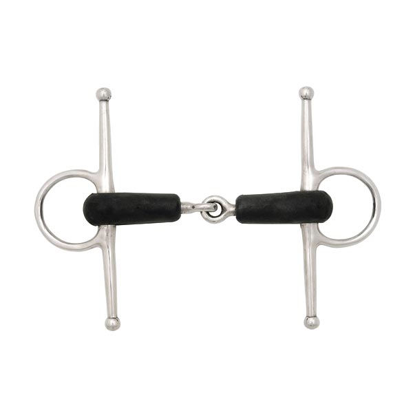 WY445 Full Cheek Rubber Covered Snaffle Bit